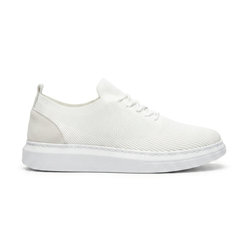 ZRK-MX101 Premium Üst Kalite Beyaz Triko Bağcıklı Erkek Sneaker