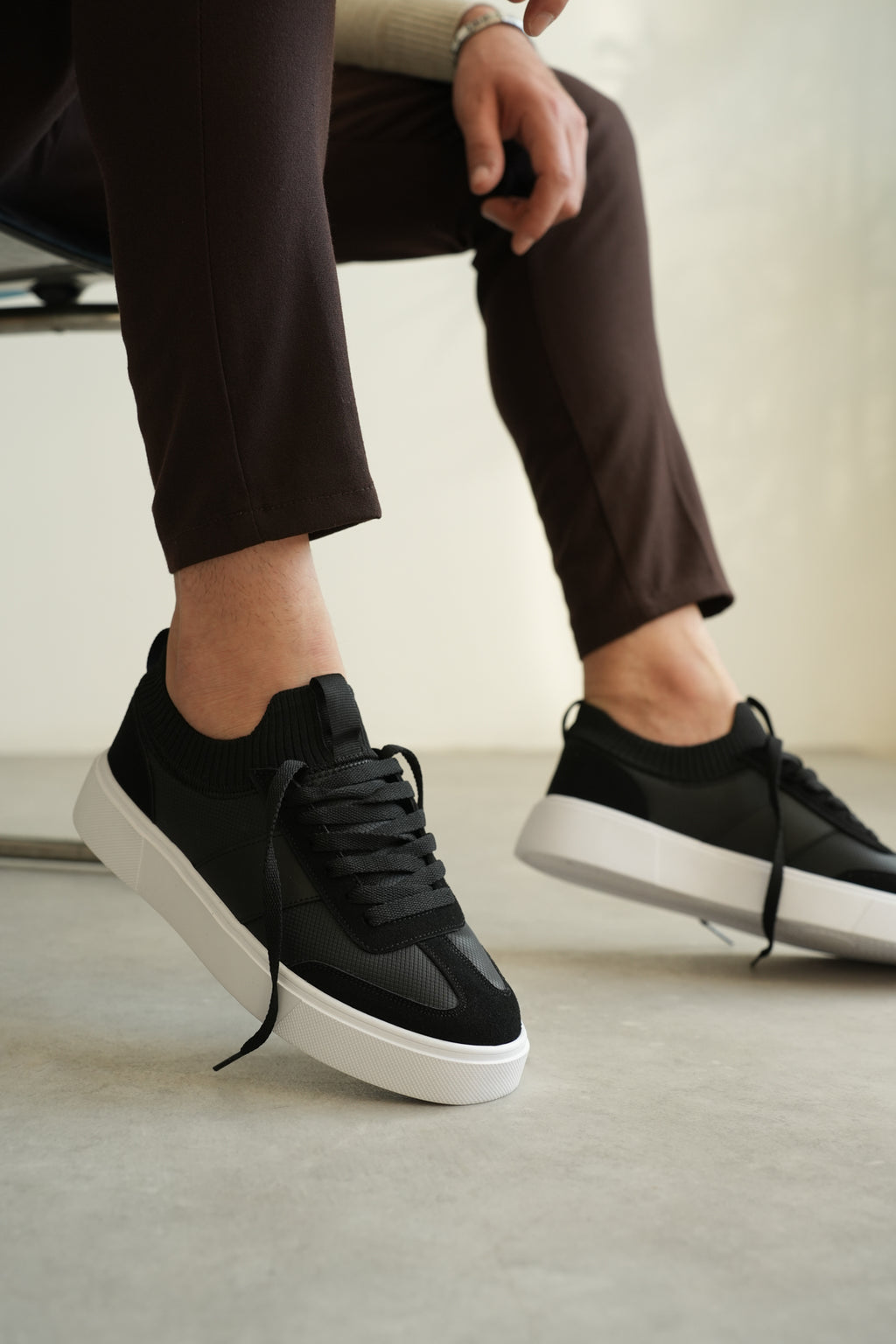 ZRK-N010 Premium Siyah Beyaz Günlük Casual Erkek Spor Ayakkabı