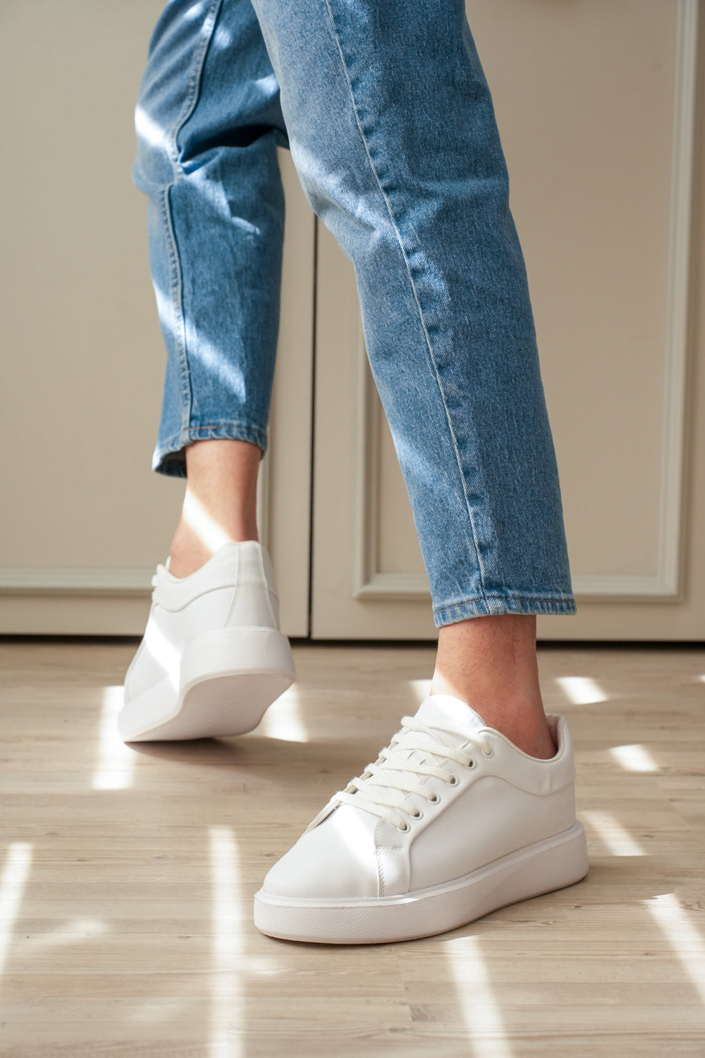 ZRK-N08 Yüksek Kalite Beyaz Bağcıklı Günlük Erkek Sneaker