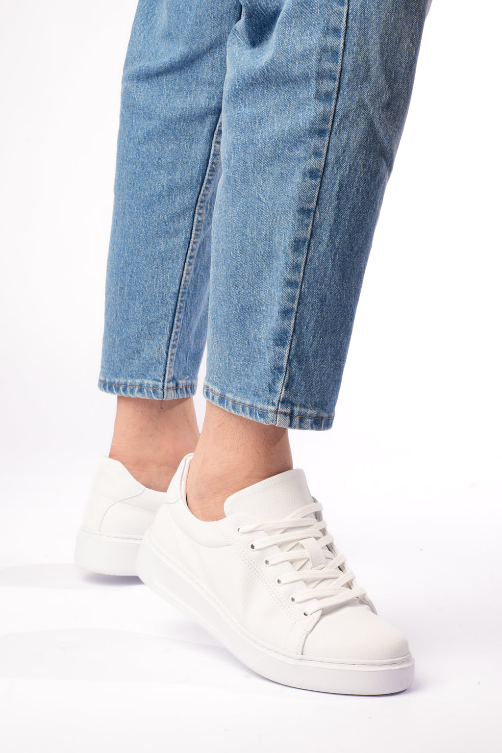 ZRK-N08 Yüksek Kalite Beyaz Bağcıklı Günlük Erkek Sneaker