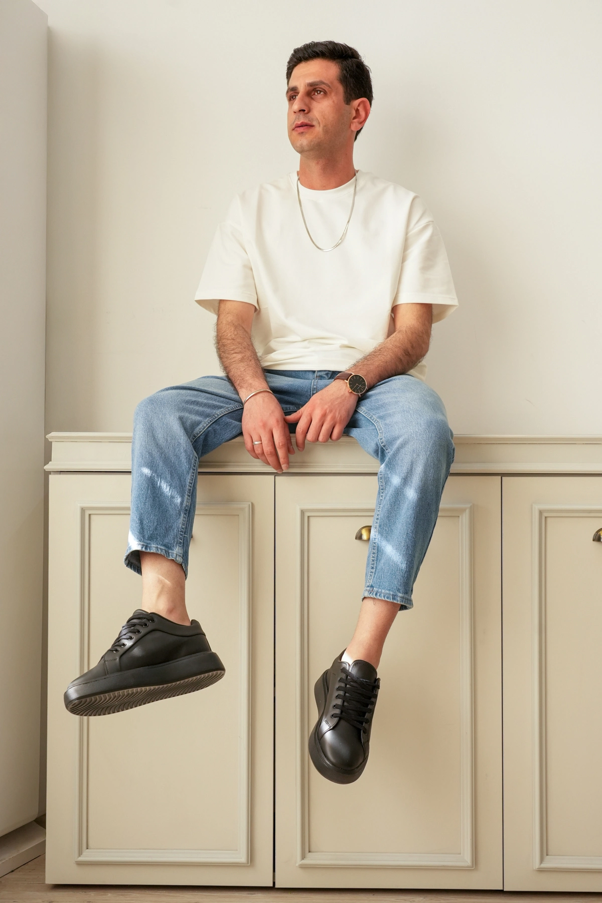ZRK-08 Premium Siyah Basic Ortopedik Erkek Sneaker
