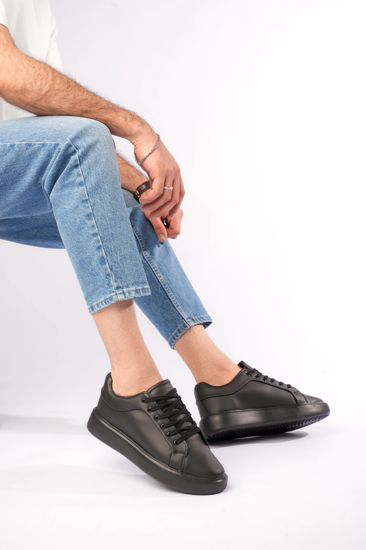 ZRK-08 Premium Siyah Basic Ortopedik Erkek Sneaker
