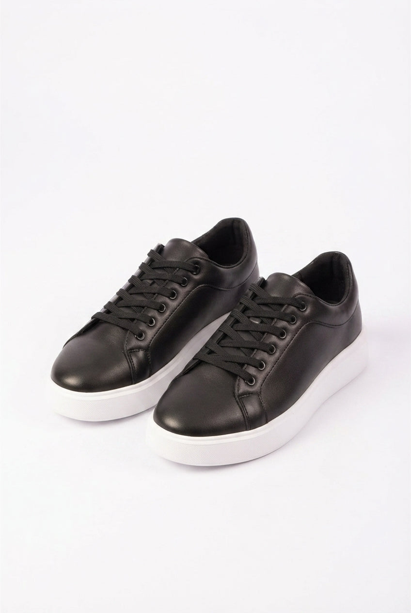 ZRK-N08 Yüksek Kalite Siyah Beyaz Bağcıklı Günlük Erkek Sneaker
