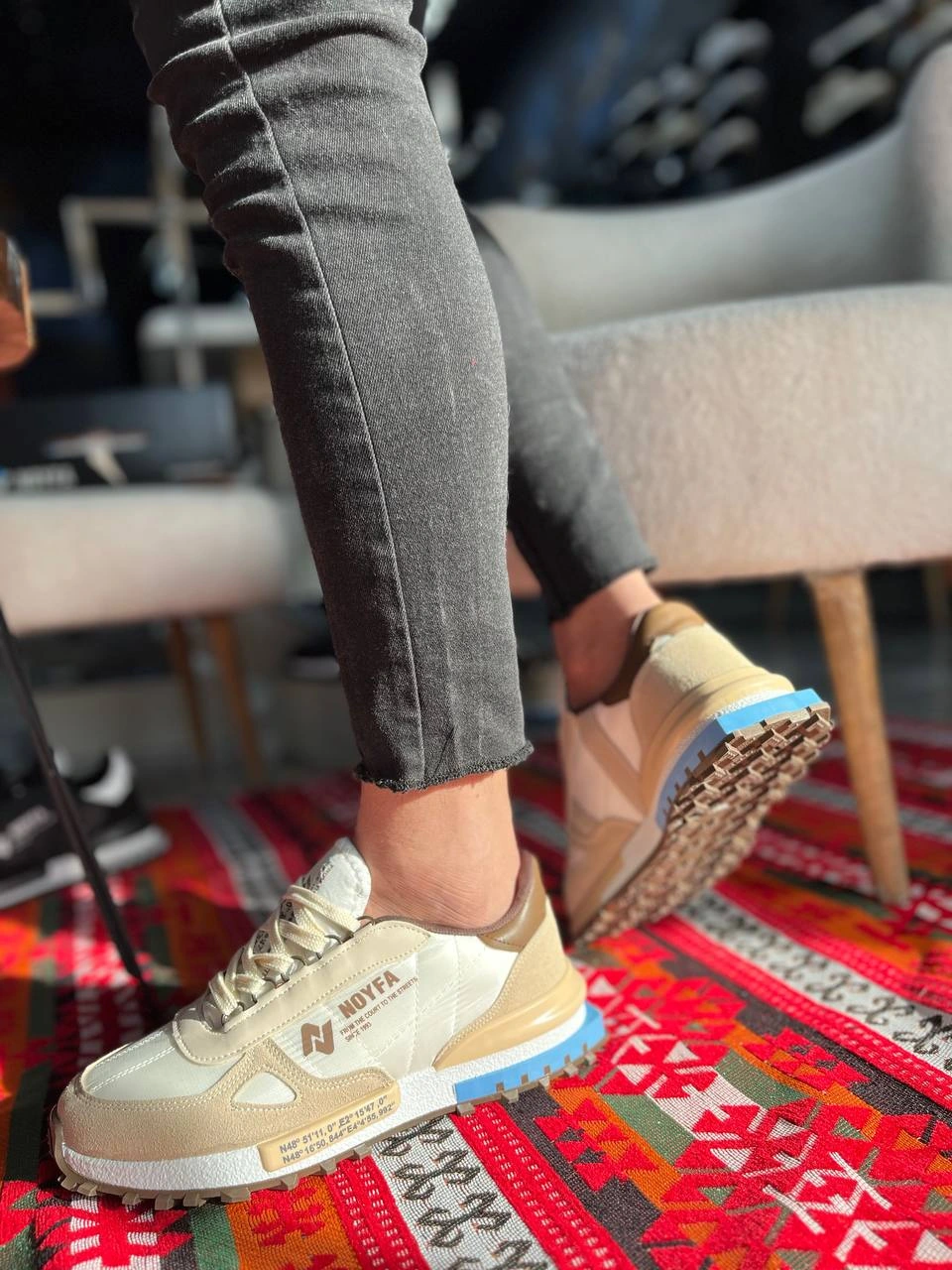 ZRK-N1 Premium Bej Bağcıklı Günlük Erkek Sneaker