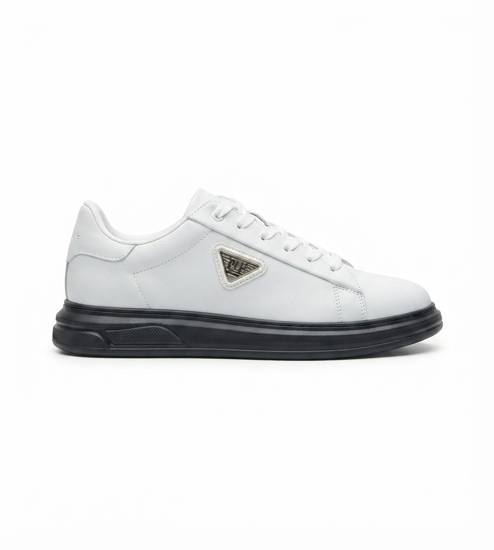 ZRK-PH2 Premium Yüksek Kalite Beyaz Siyah Jel Taban Bağcıklı Günlük Erkek Sneakers