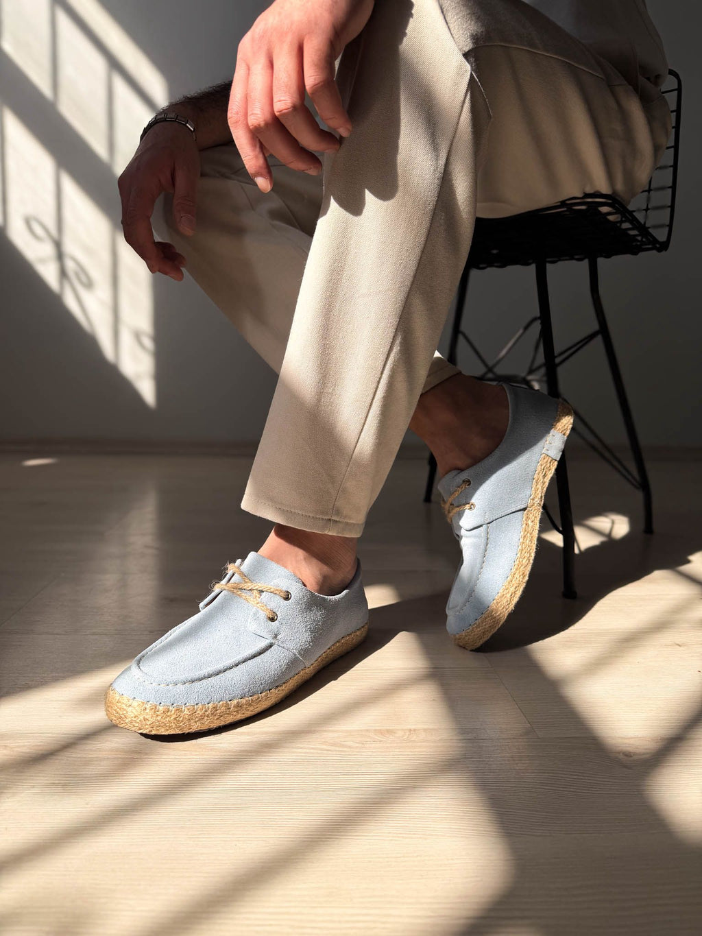 ZRK-T36 Premium Üst Kalite Bebe Mavi Klasik Erkek Espadril