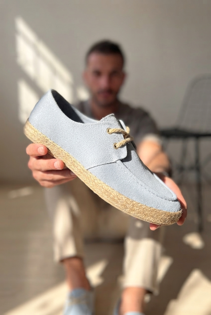 ZRK-T36 Premium Üst Kalite Bebe Mavi Klasik Erkek Espadril
