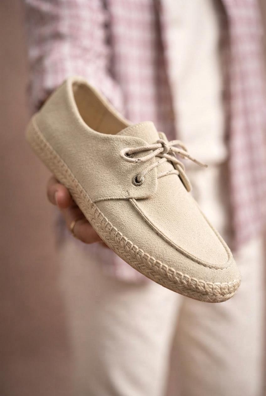 ZRK-T36 Premium Üst Kalite Bej Klasik Erkek Espadril