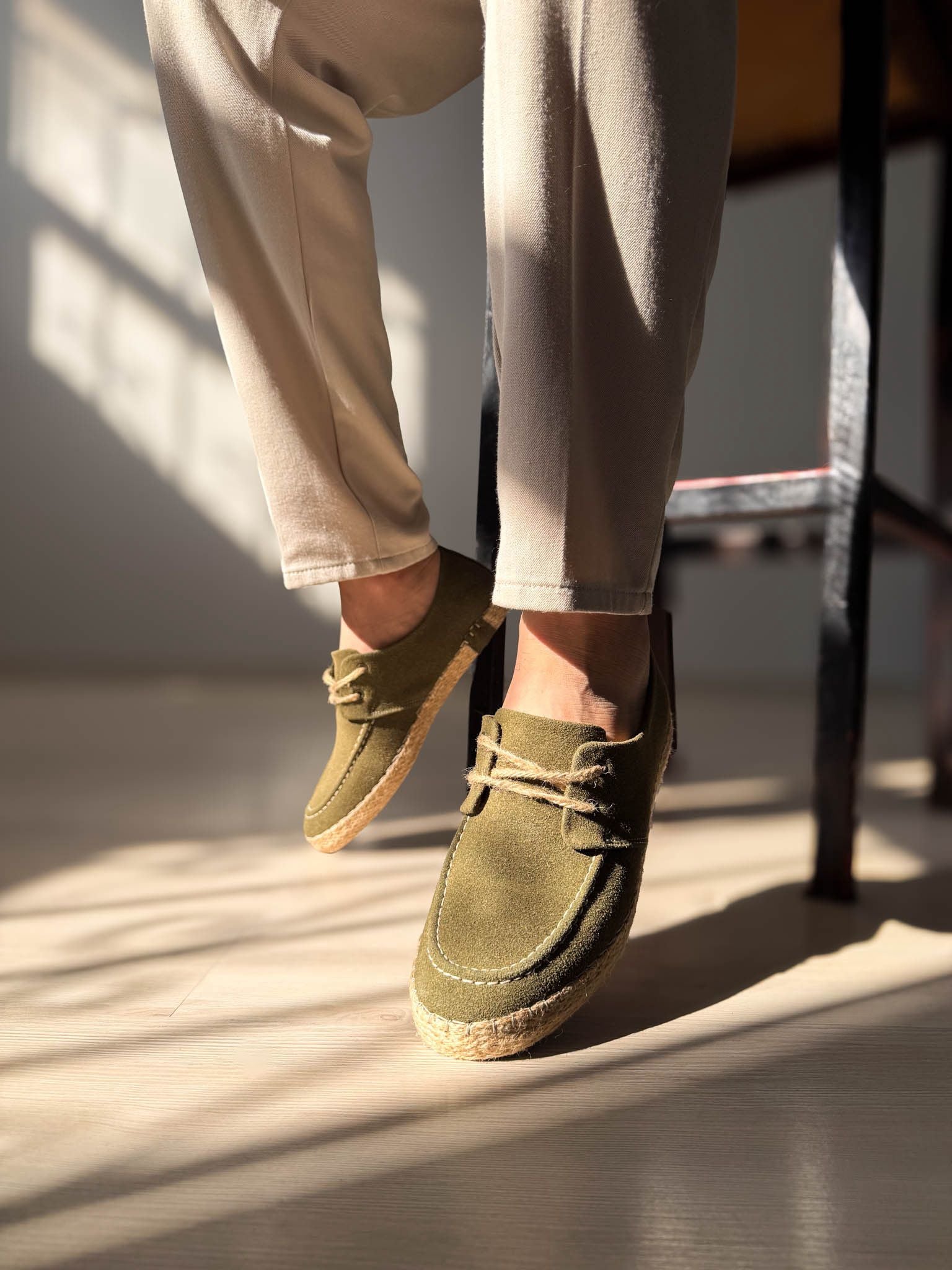 ZRK-T36 Premium Üst Kalite Haki Klasik Erkek Espadril
