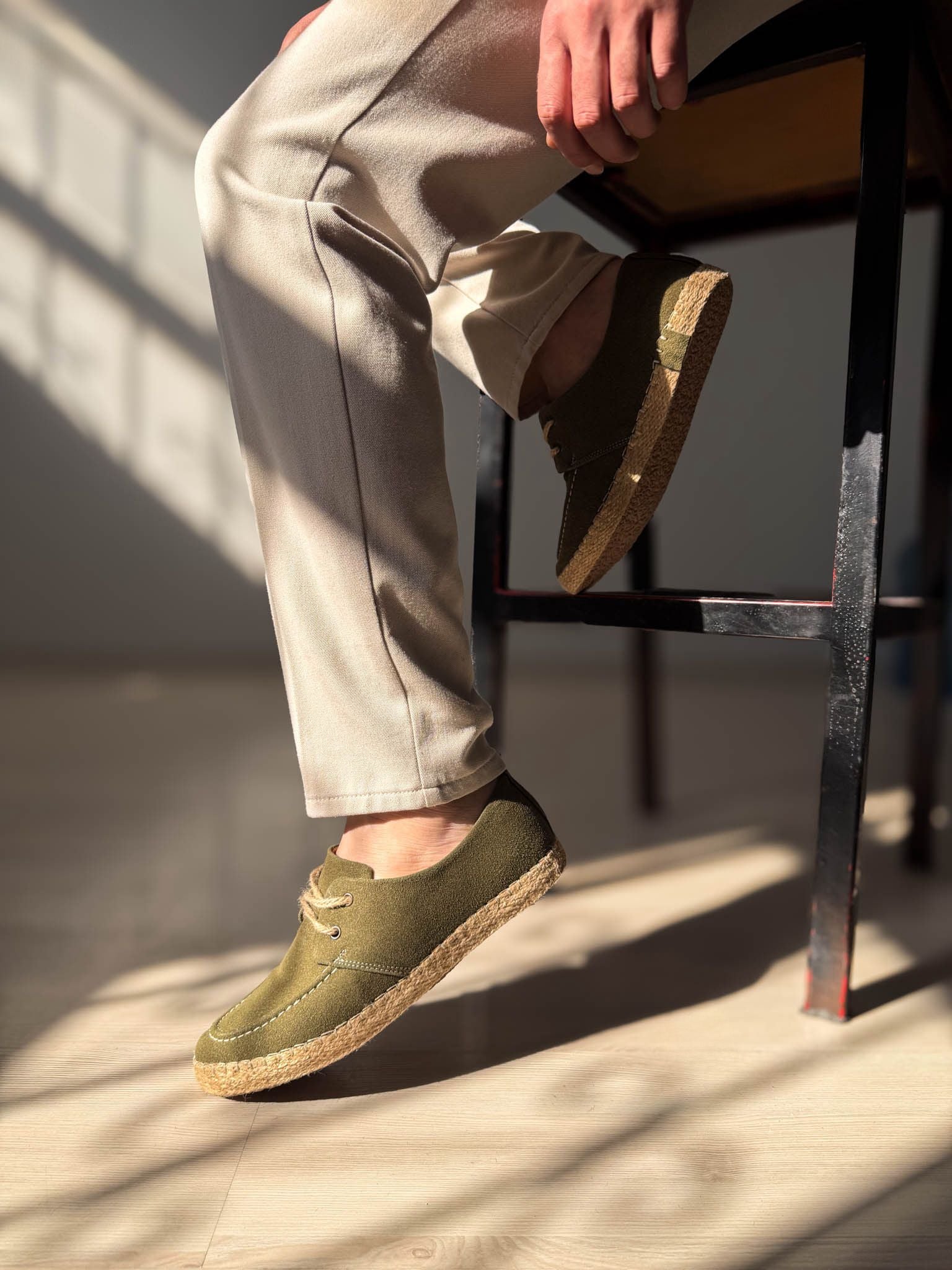 ZRK-T36 Premium Üst Kalite Haki Klasik Erkek Espadril