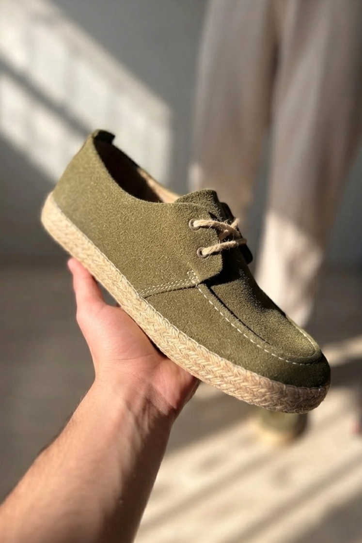 ZRK-T36 Premium Üst Kalite Haki Klasik Erkek Espadril