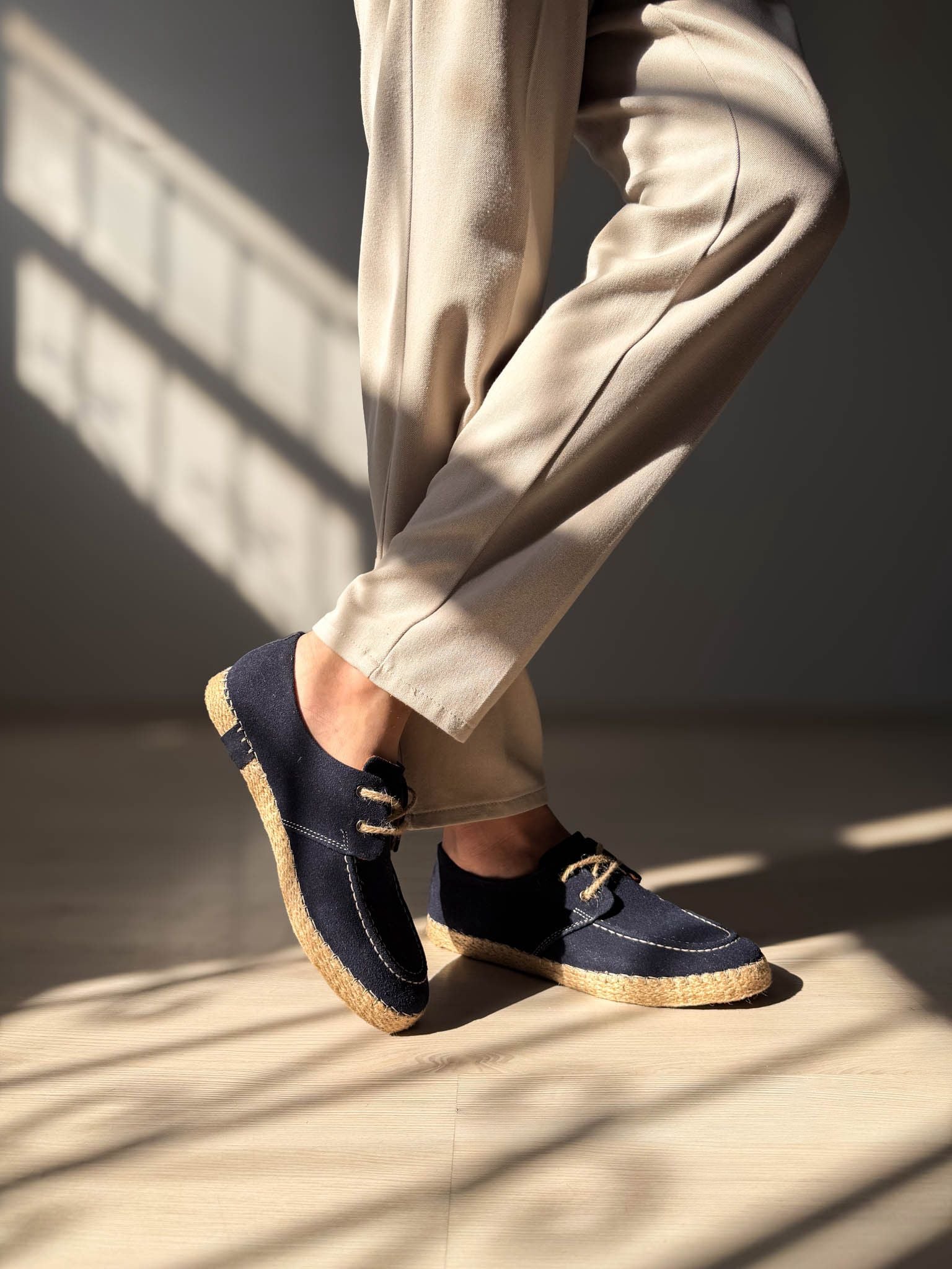 ZRK-T36 Premium Üst Kalite Lacivert Klasik Erkek Espadril