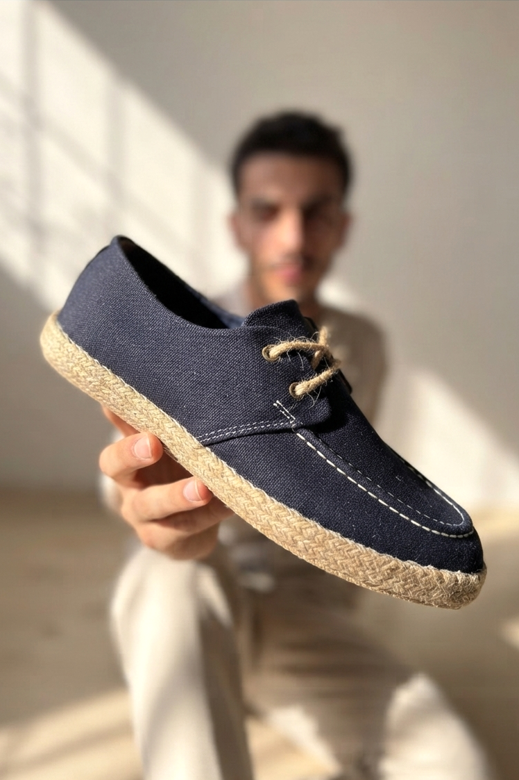 ZRK-T36 Premium Üst Kalite Lacivert Klasik Erkek Espadril