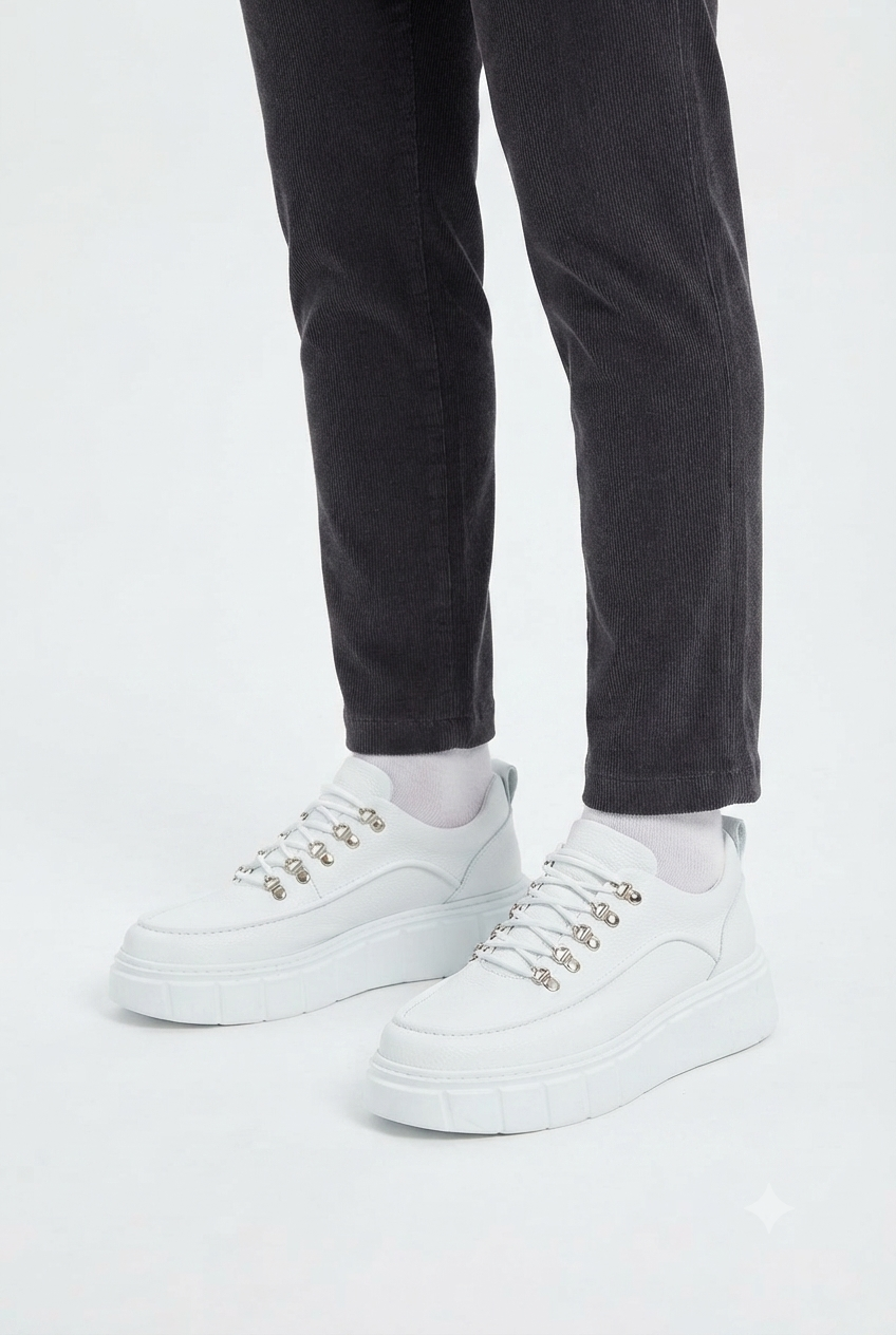ZRK-X10 Yüksek Kalite Kalın Taban Beyaz Günlük Erkek Casual Ayakkabı