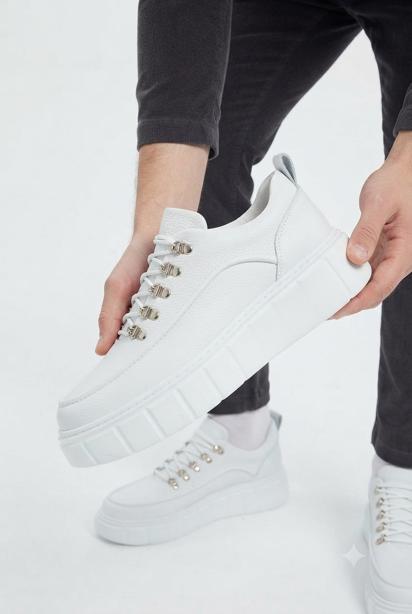 ZRK-X10 Yüksek Kalite Kalın Taban Beyaz Günlük Erkek Casual Ayakkabı