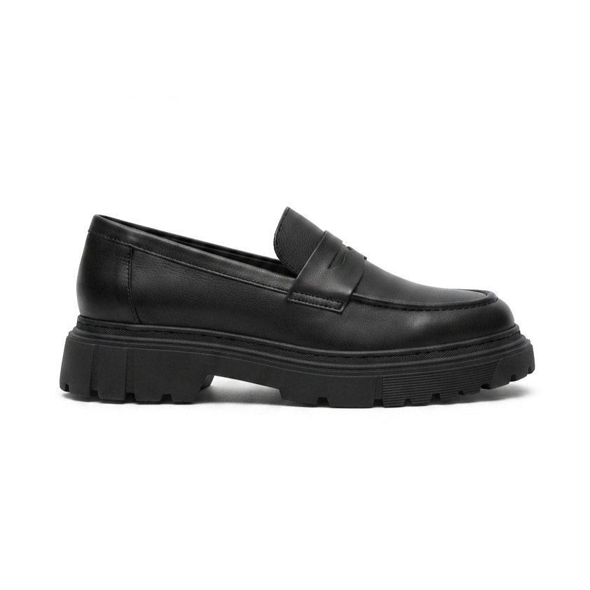 ZRK-X11 Premium Kalın Taban Bağcıksız Siyah Erkek Loafer