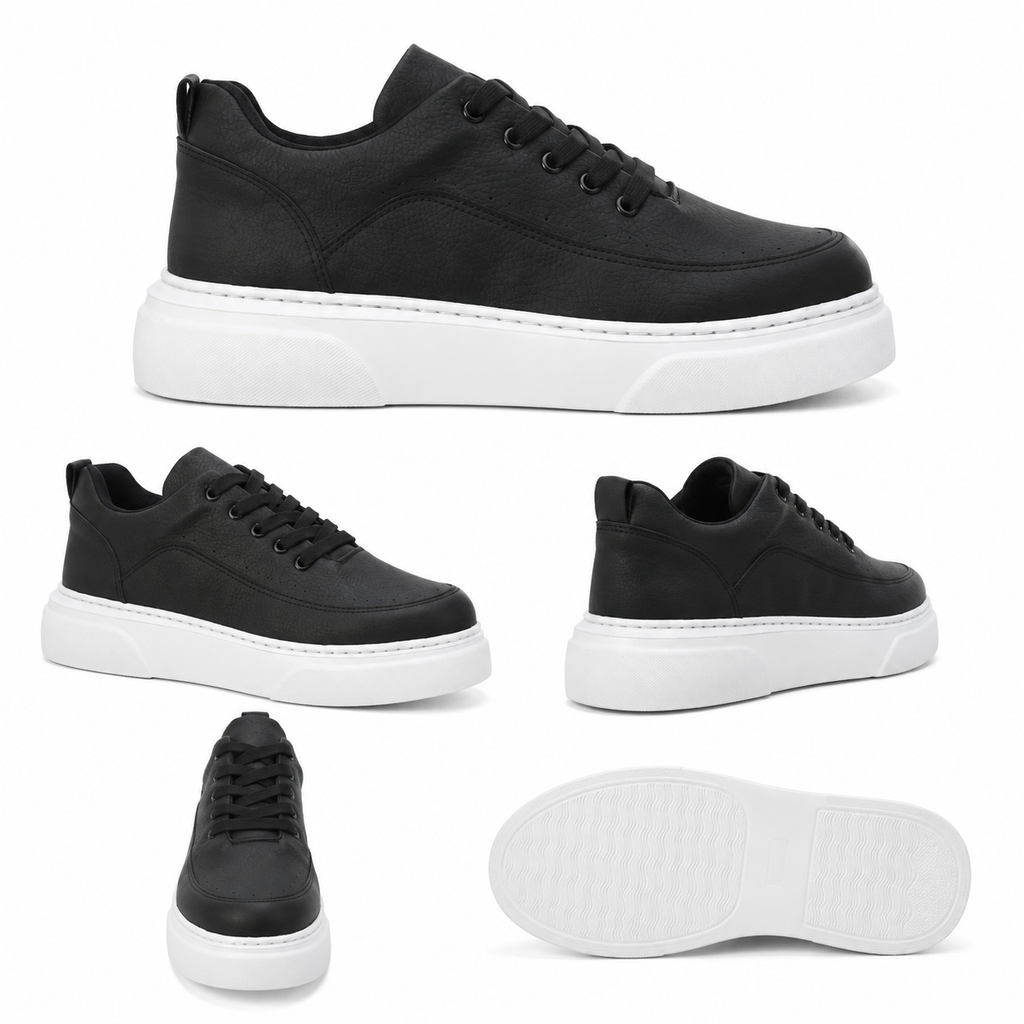 ZRK-X12X Yüksek Kalite Kalın Taban Siyah Beyaz Günlük Erkek Sneaker