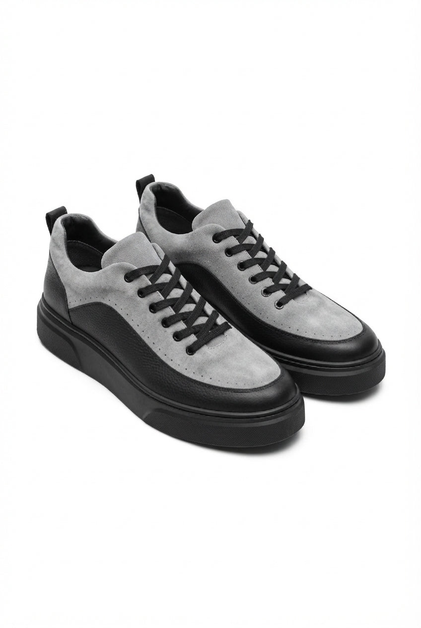 ZRK-X12X Yüksek Kalite Kalın Taban Siyah Gri Günlük Erkek Sneaker
