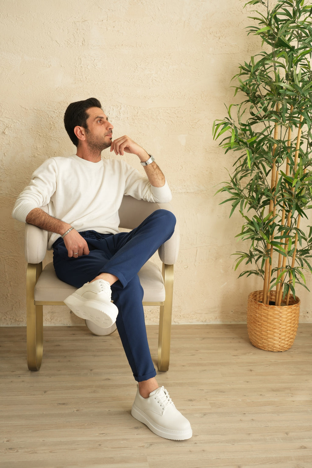 ZRK-X16 Yüksek Kalite Kalın Taban Beyaz Günlük Erkek Klasik Casual Ayakkabı