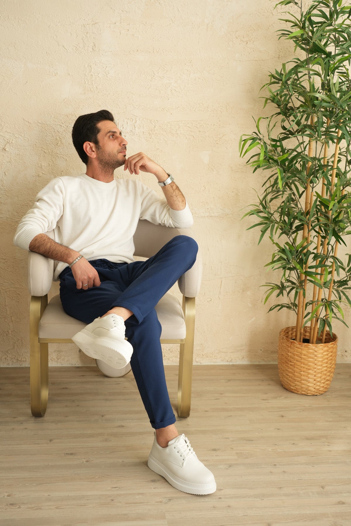 ZRK-X16 Yüksek Kalite Kalın Taban Beyaz Günlük Erkek Klasik Casual Ayakkabı