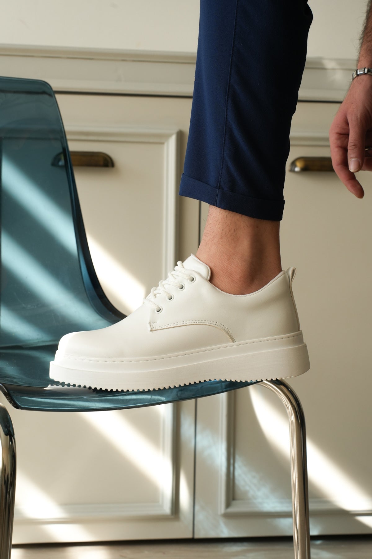 ZRK-X16 Yüksek Kalite Kalın Taban Beyaz Günlük Erkek Klasik Casual Ayakkabı