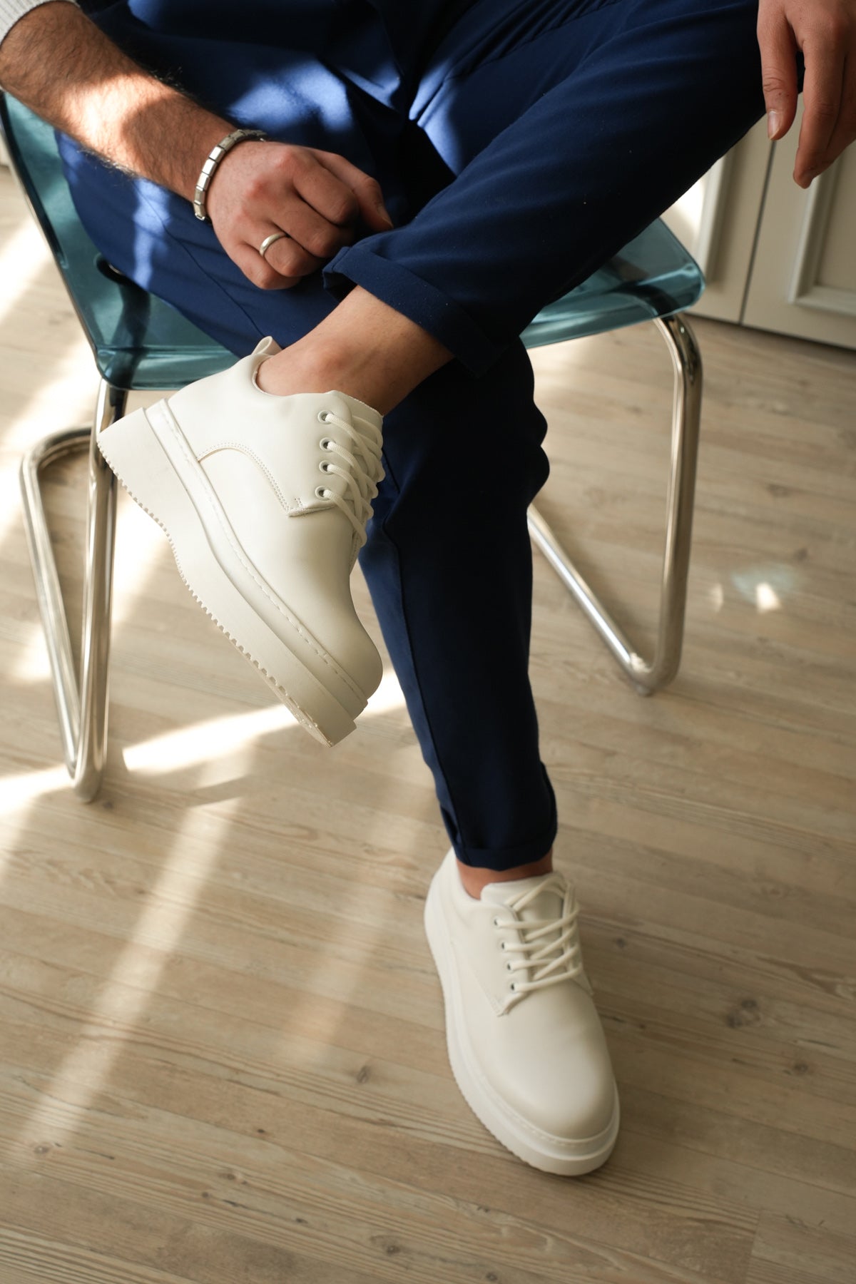 ZRK-X16 Yüksek Kalite Kalın Taban Beyaz Günlük Erkek Klasik Casual Ayakkabı