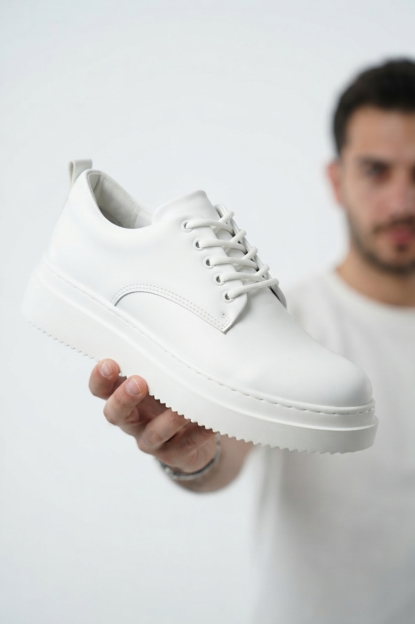 ZRK-X16 Yüksek Kalite Kalın Taban Beyaz Günlük Erkek Klasik Casual Ayakkabı