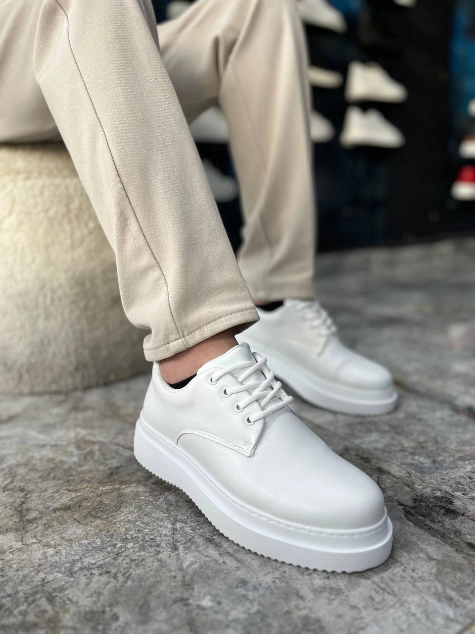 ZRK-X16 Premium Beyaz Günlük Erkek Klasik Casual Ayakkabı