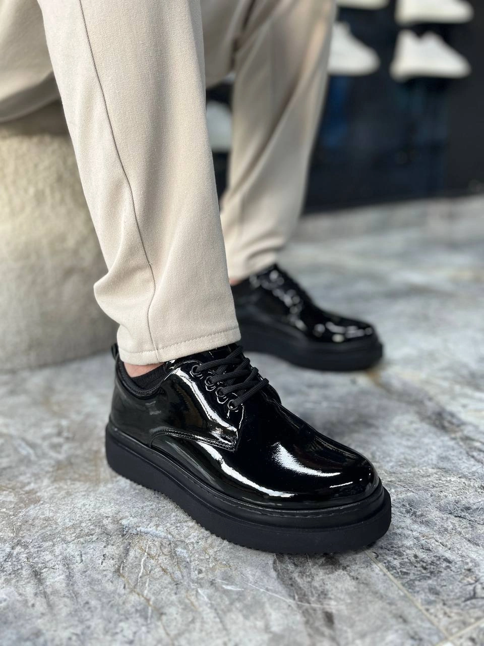 ZRK-X16 Premium Siyah Rugan Günlük Erkek Klasik Casual Ayakkabı