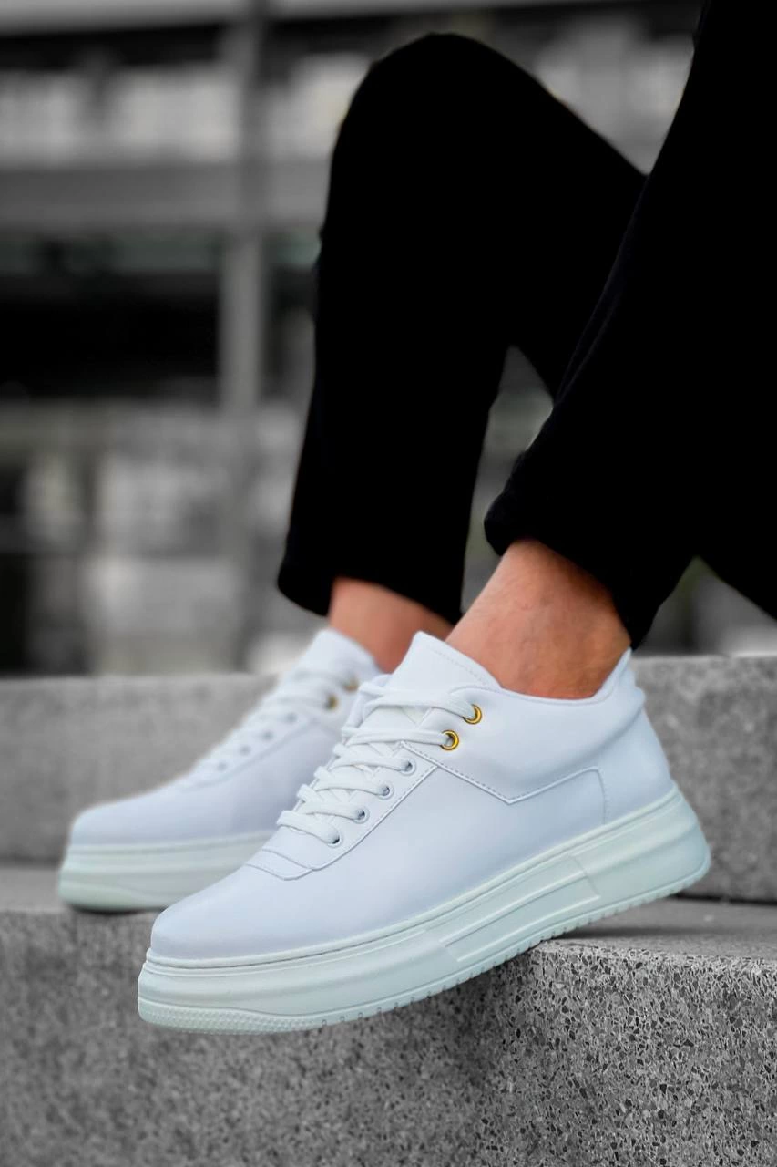 ZRN-X20 Premium Yüksek Taban Beyaz Günlük Erkek Sneaker