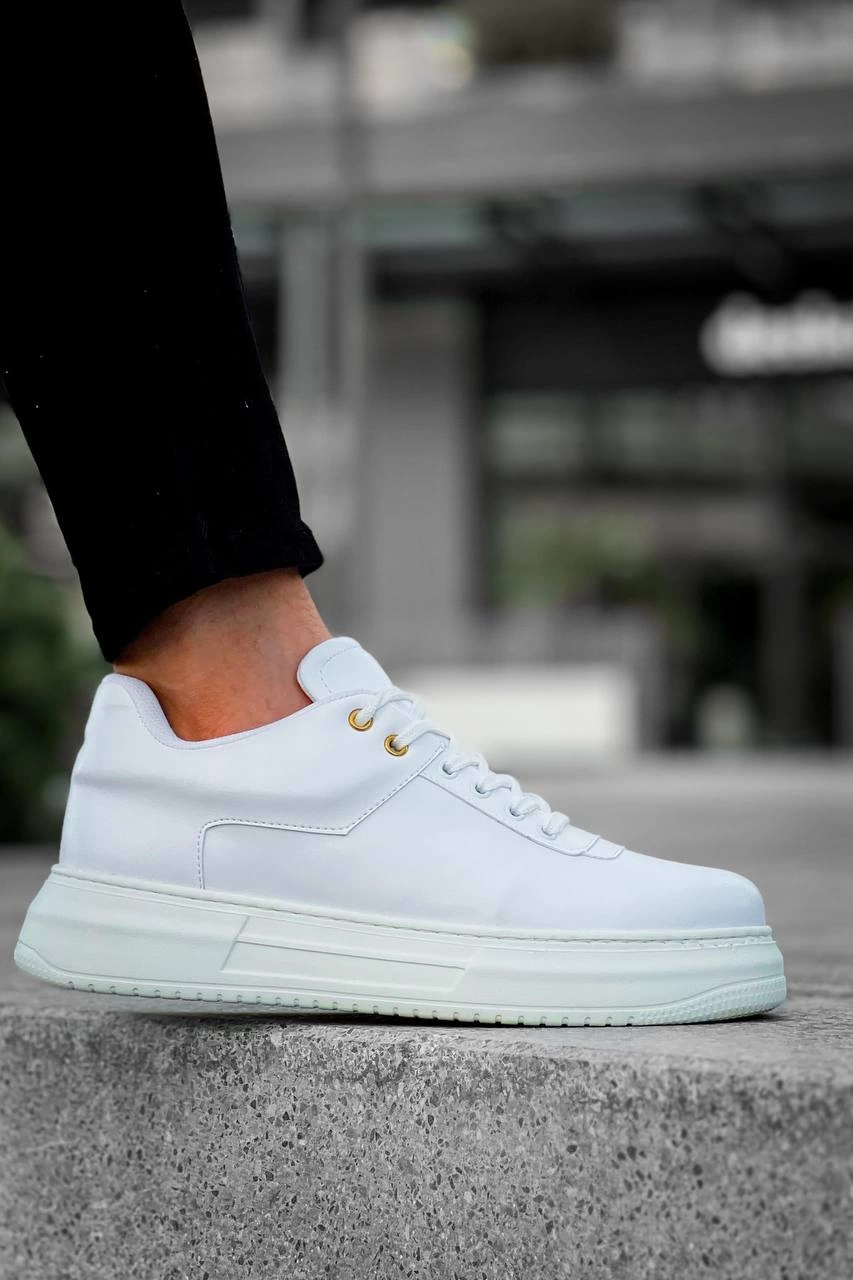 ZRN-X20 Premium Yüksek Taban Beyaz Günlük Erkek Sneaker