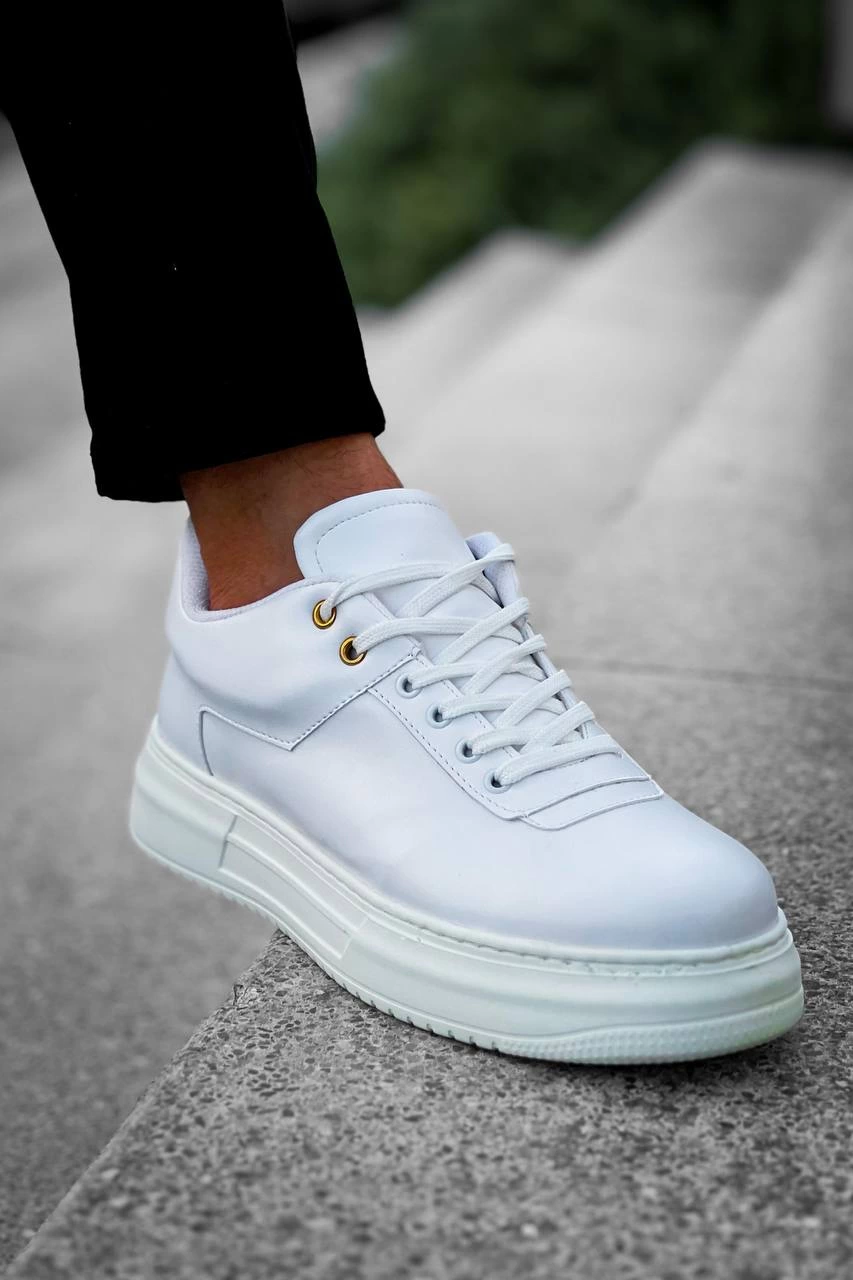ZRN-X20 Premium Yüksek Taban Beyaz Günlük Erkek Sneaker
