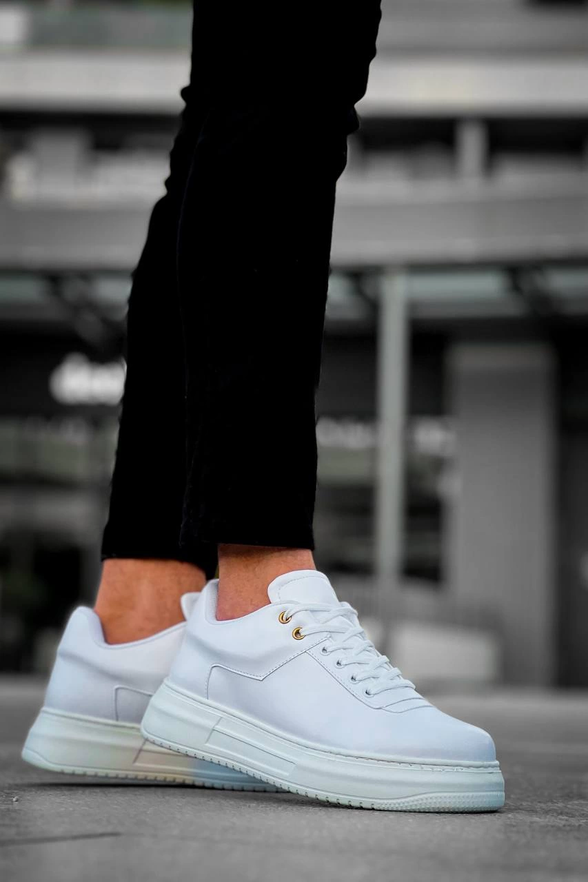ZRN-X20 Premium Yüksek Taban Beyaz Günlük Erkek Sneaker