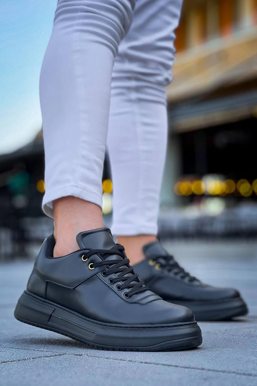 ZRN-X20 Premium Yüksek Taban Siyah Günlük Erkek Sneaker