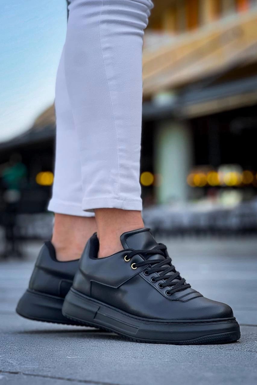 ZRN-X20 Premium Yüksek Taban Siyah Günlük Erkek Sneaker