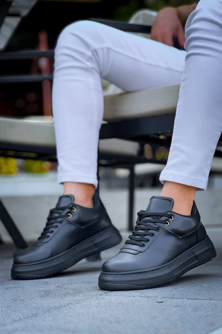 ZRN-X20 Premium Yüksek Taban Siyah Günlük Erkek Sneaker