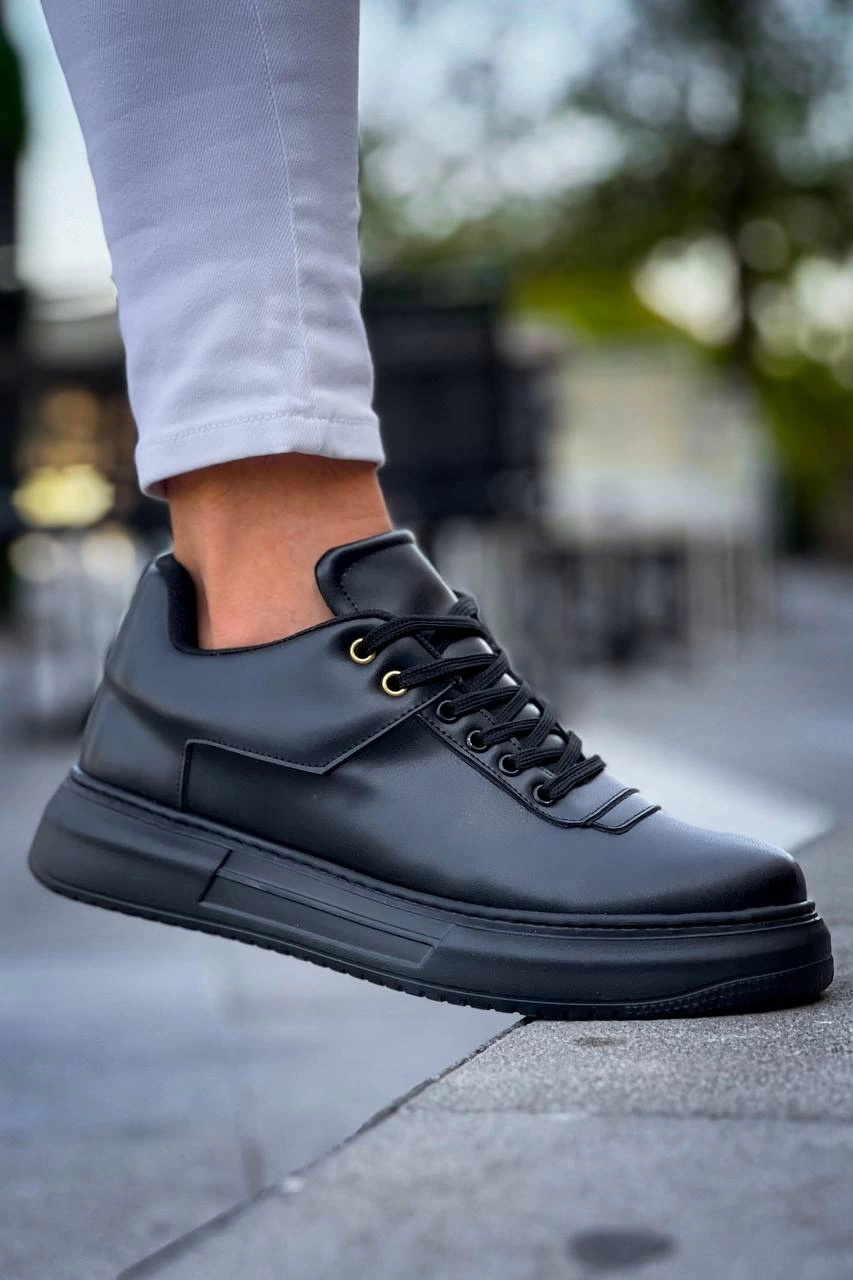 ZRN-X20 Premium Yüksek Taban Siyah Günlük Erkek Sneaker