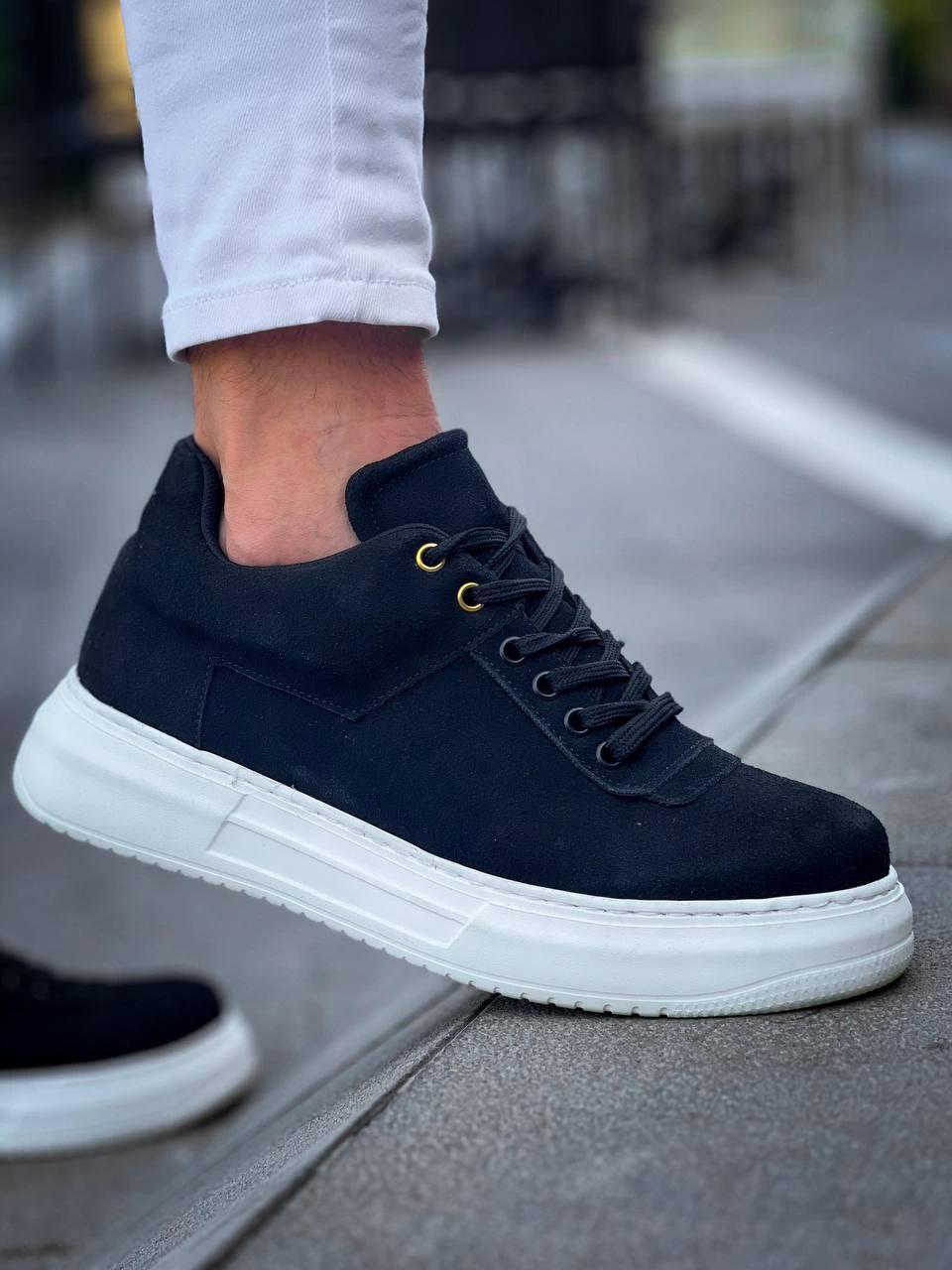 ZRN-X20 Premium Yüksek Taban Siyah Süet Günlük Erkek Sneaker