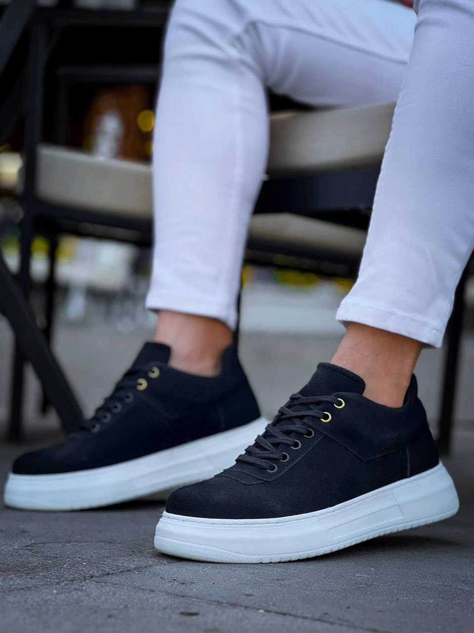 ZRN-X20 Premium Yüksek Taban Siyah Süet Günlük Erkek Sneaker