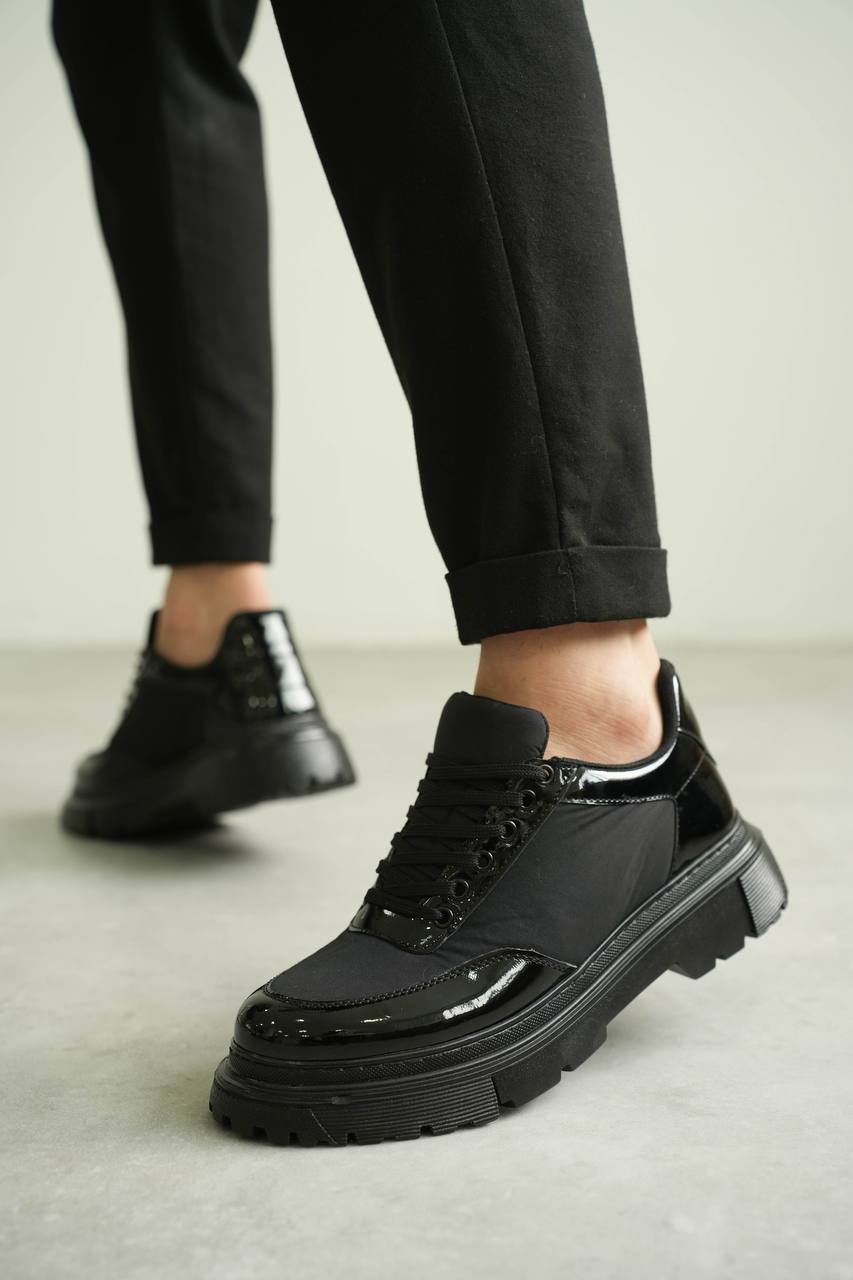 ZRK-X201 High Quality Black Patent Parachute Daily Casual Classic Men's Shoes