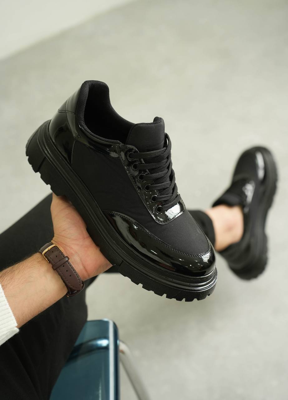 ZRK-X201 High Quality Black Patent Parachute Daily Casual Classic Men's Shoes