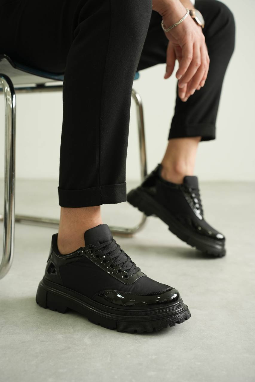 ZRK-X201 High Quality Black Patent Parachute Daily Casual Classic Men's Shoes
