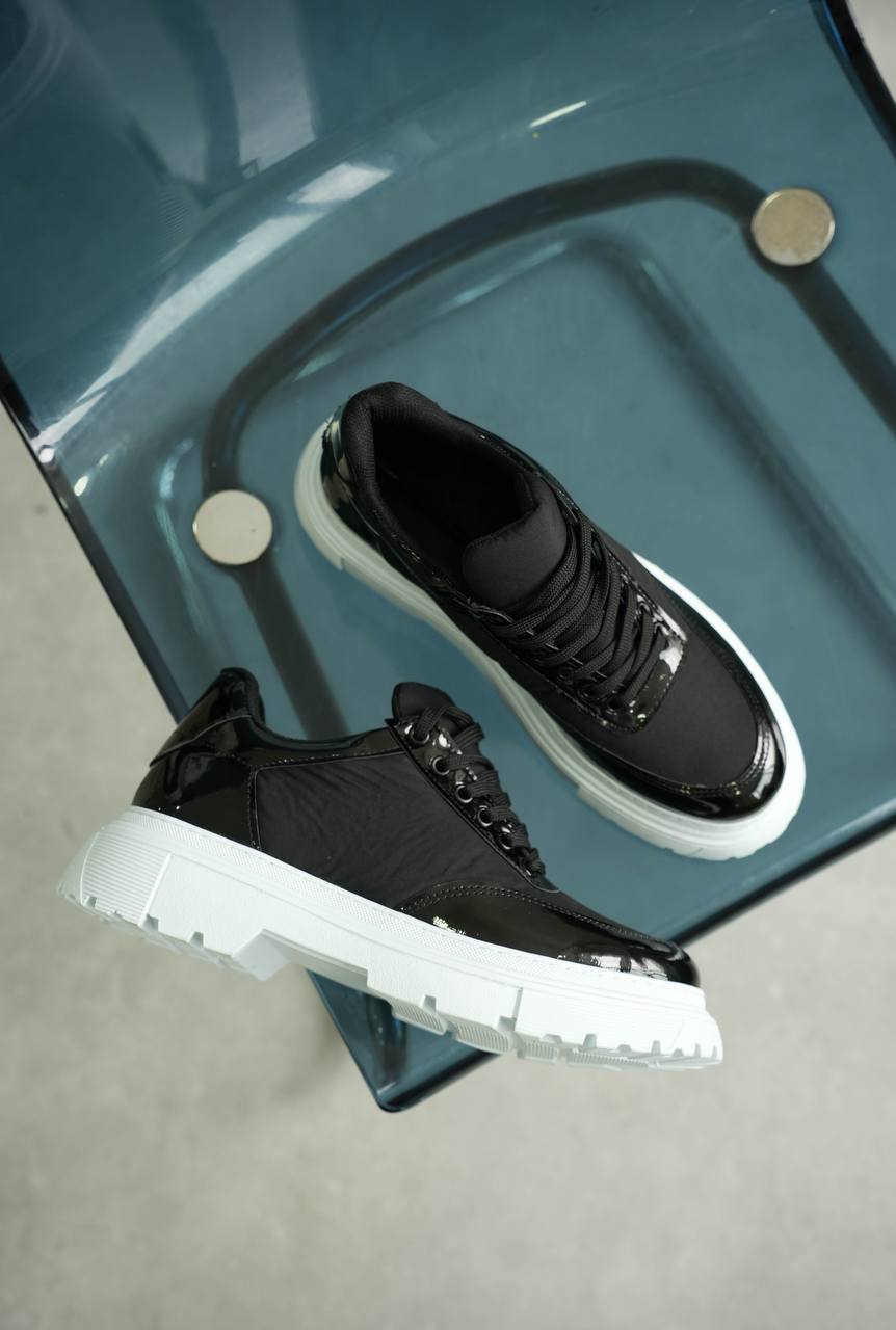 ZRK-X201 High Quality Black and White Patent Leather Parachute Daily Casual Classic Men's Shoes