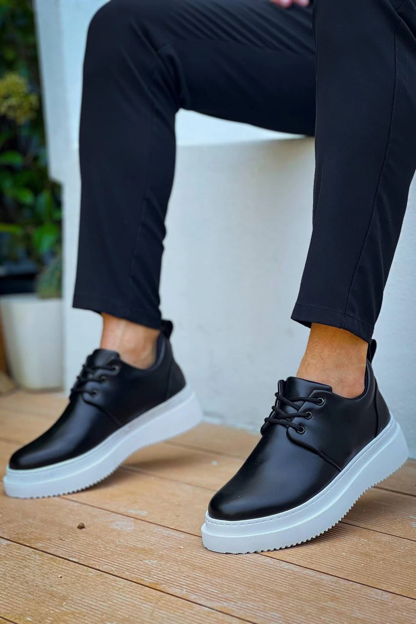 ZR-X3 Siyah Beyaz Bağcıklı Günlük Erkek Casual Ayakkabı