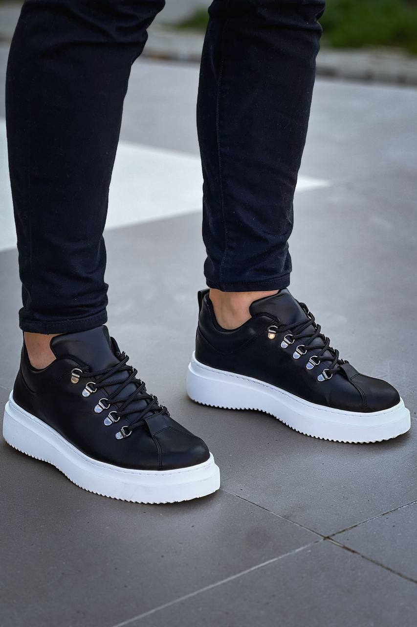 ZRK-X4X Yüksek Kalite Kalın Taban Siyah Beyaz Bağcıklı Günlük Erkek Sneakers