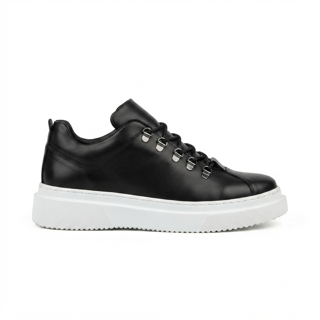 ZRK-X4X Yüksek Kalite Kalın Taban Siyah Beyaz Bağcıklı Günlük Erkek Sneakers