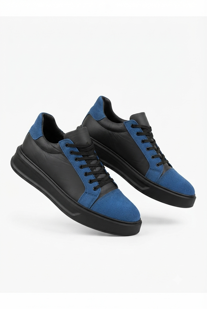 ZRK-X46 Yüksek Kalite Paraşüt Kumaş Siyah Sax Yüksek Taban Sneakers