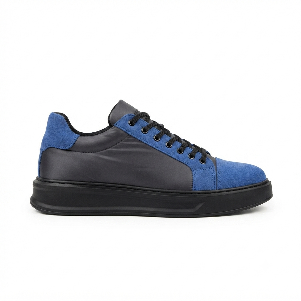 ZRK-X46 Yüksek Kalite Paraşüt Kumaş Siyah Sax Yüksek Taban Sneakers