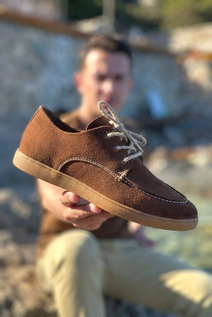 ZRK-X5X Premium Kahve Süet Bağcıklı Günlük Erkek Loafer