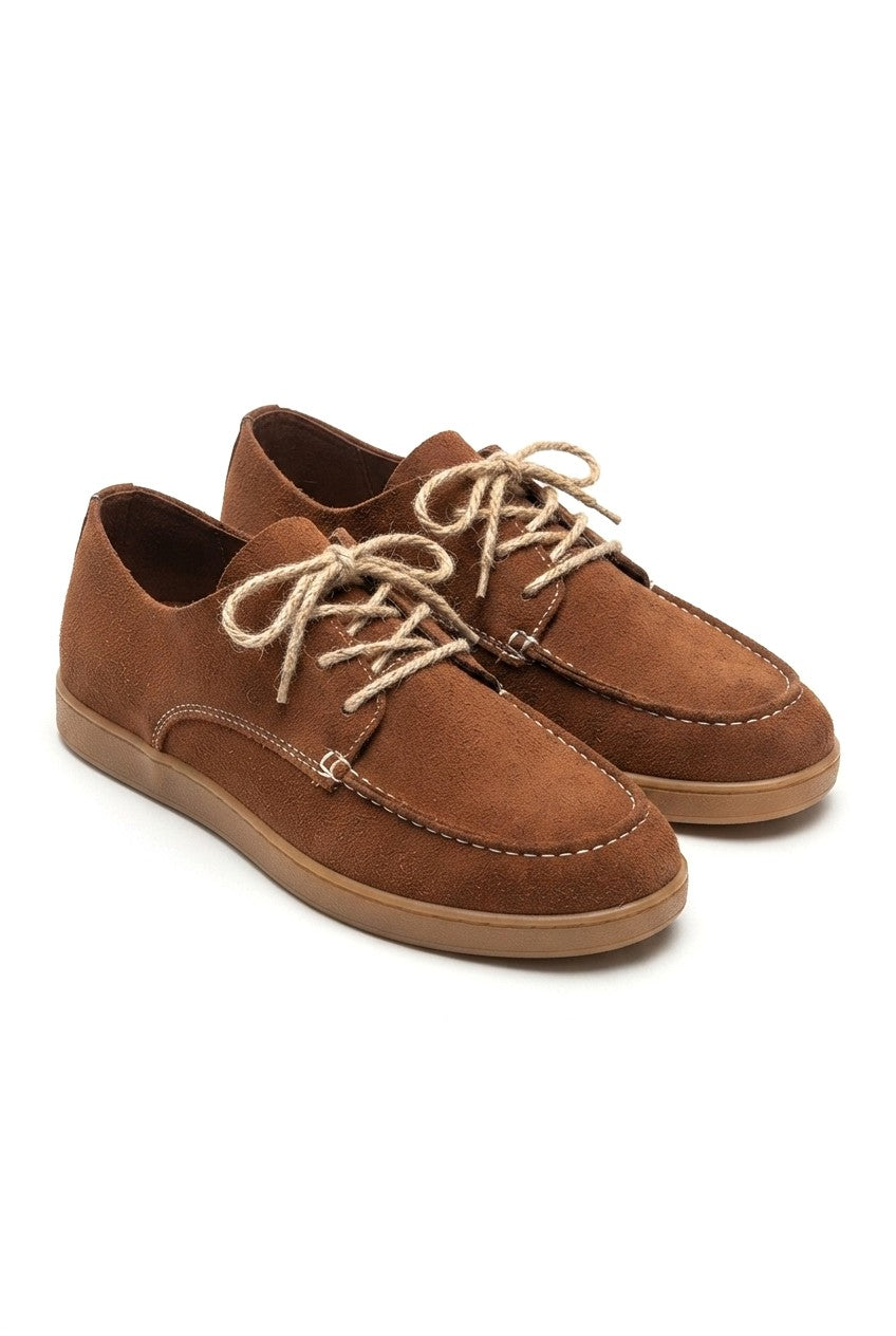 ZRK-X5X Premium Kahve Süet Bağcıklı Günlük Erkek Loafer